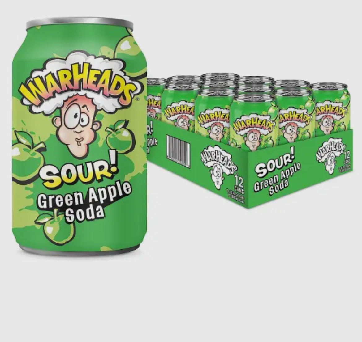 WARHEADS SOUR GREEN APPLE SODA